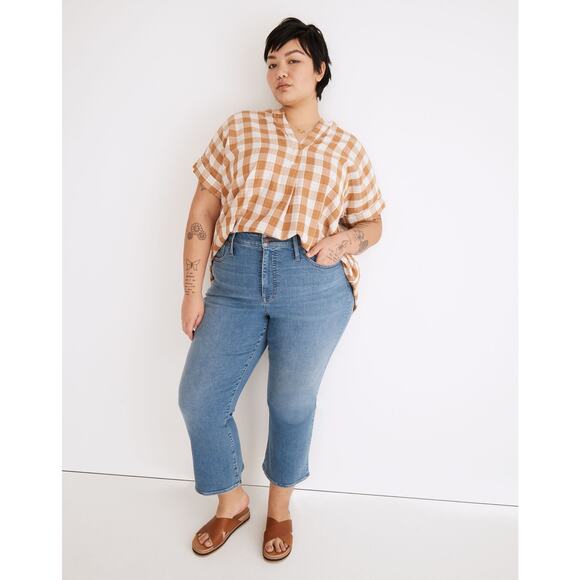 Madewell NWT Cali Demi-Boot Jeans in Dorrance Wash Tencel Denim Edition Size 28W - Picture 1 of 8